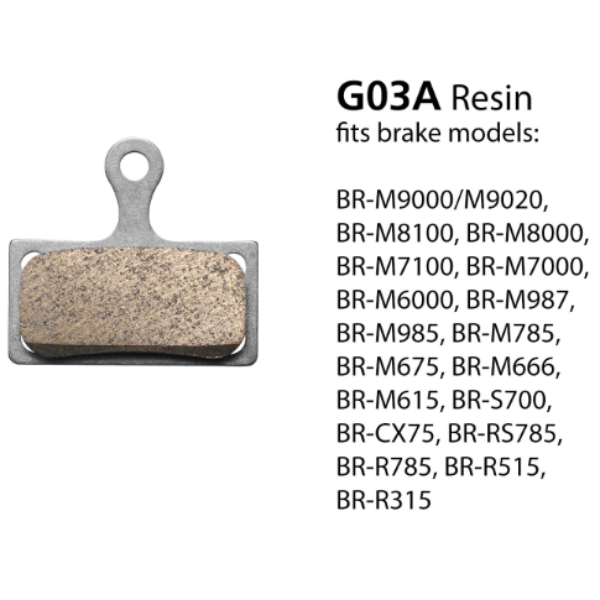 Shimano BR-M9000 Disc Brake Pads G03A Resin Pad &amp; Spring 1 Pair