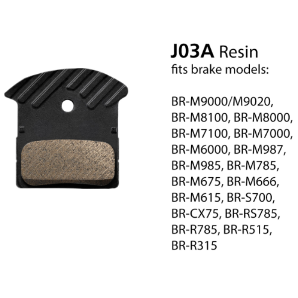 Shimano J03A Disc Brake Pads w/Fin Resin 1 Pair