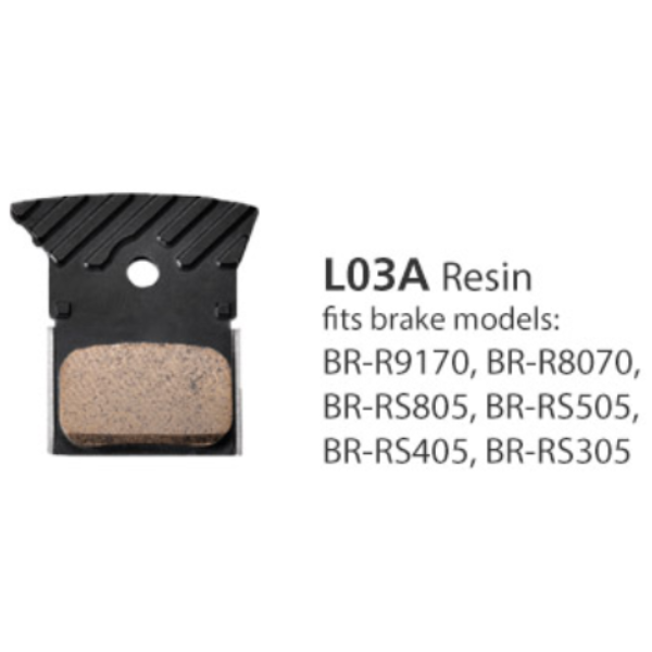 Shimano Road Disc Brake Pads L03A w/Fin Resin 1 Pair